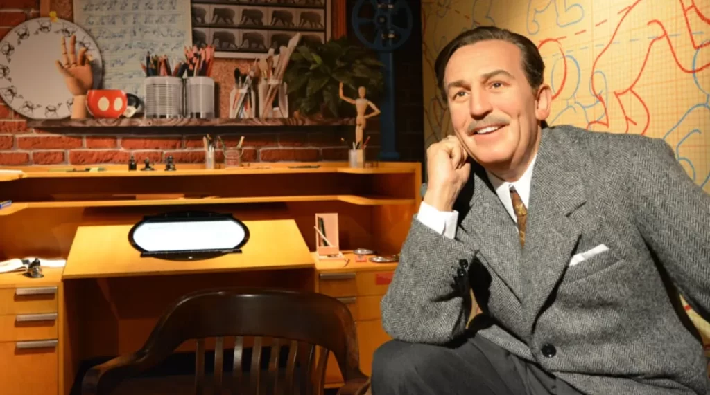 Estátua de cera de Walt Disney no museu Madame Tussauds em Orlando