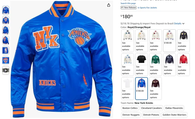 Jaqueta New York Knicks Azul