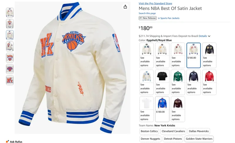 Jaqueta New York Knicks Off-white