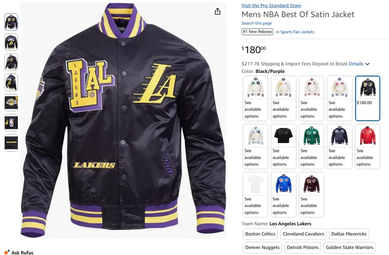 Jaqueta Los Angeles Lakers