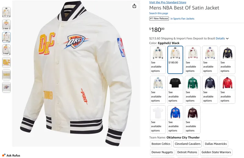Jaqueta Oklahoma City Thunder