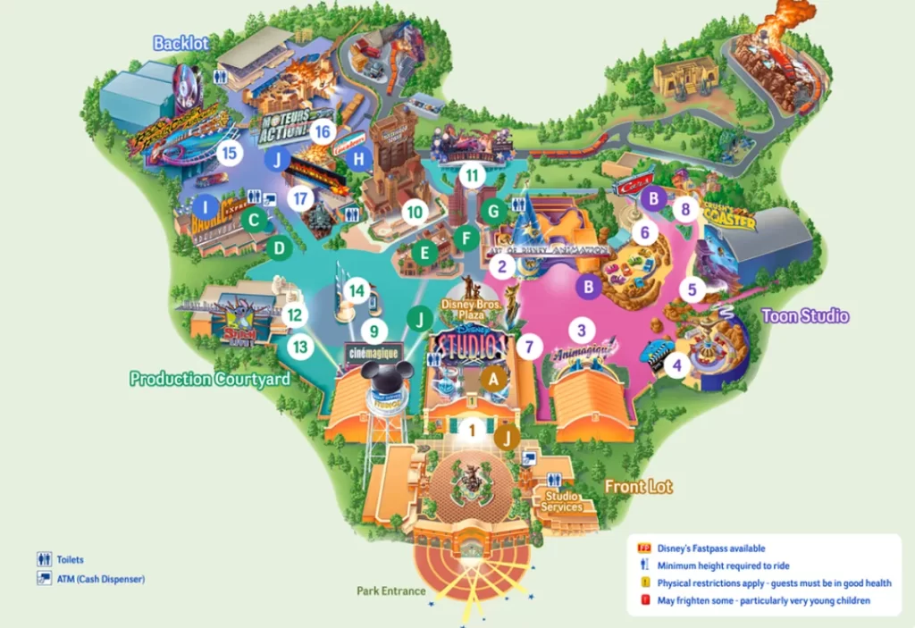 mapa walt disney studios paris