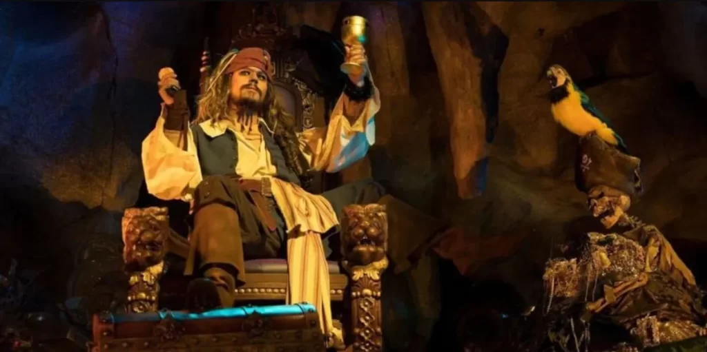 Capitão Jack Sparrow na atração dos Piratas