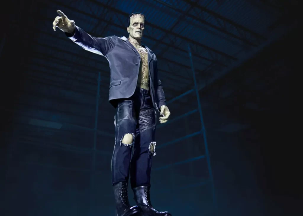 Animatronic do monstro de Frankenstein no Monsters Unchained do Epic Universe.