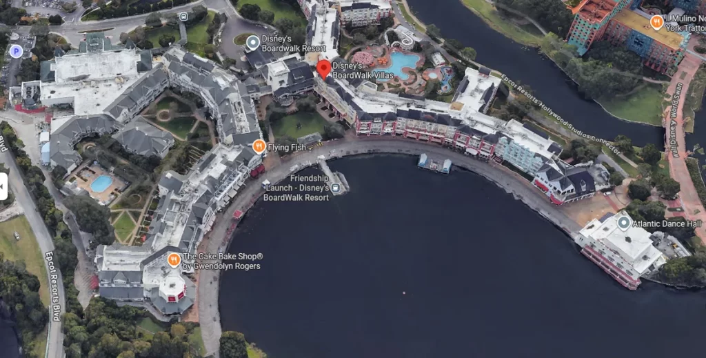 Disney Boardwalk visto pelo Google Maps