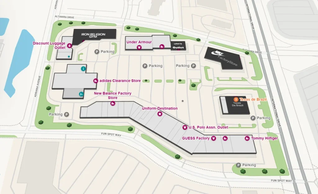 mapa marketplace orlando outlet