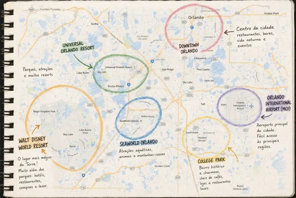 mapa turístico de Orlando