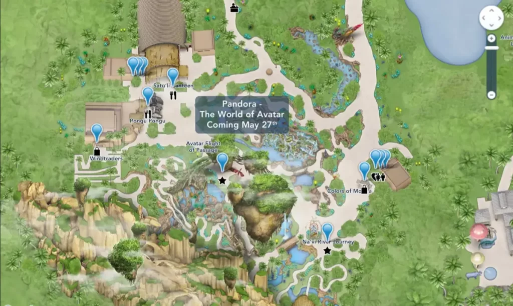 pandora avatar animal kingdom mapa
