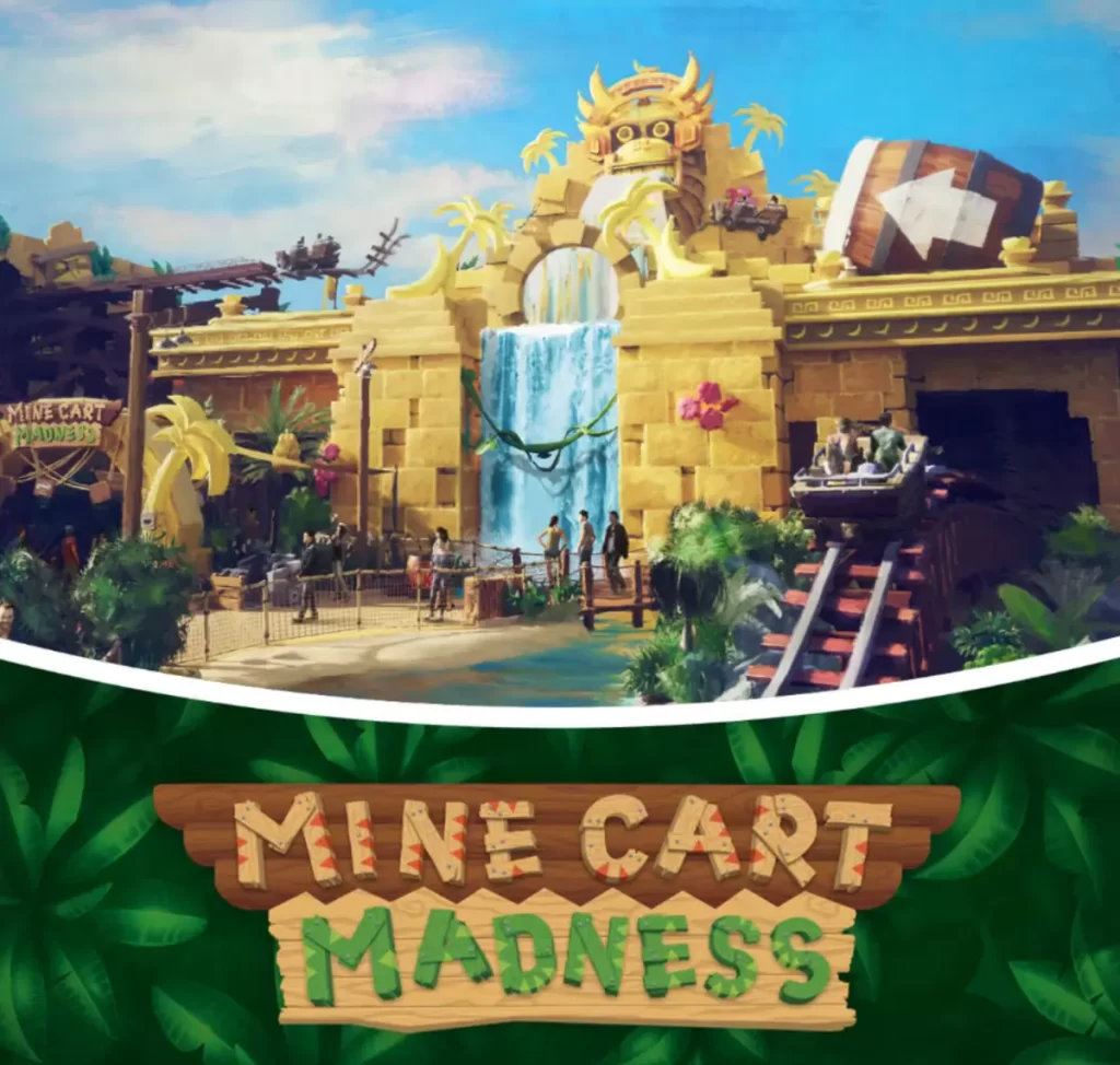 Arte conceitual da Mine Cart Madness no Epic Universe