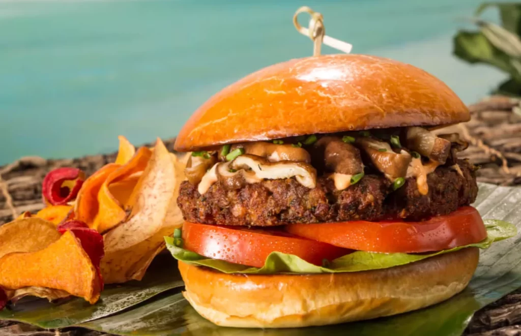 Hamburguers são os prediletos do Volcano Bay.