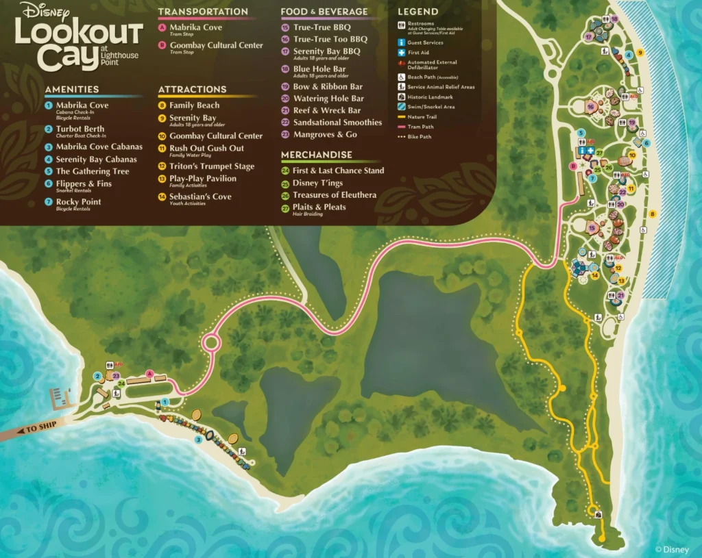 mapa disney lookout cay