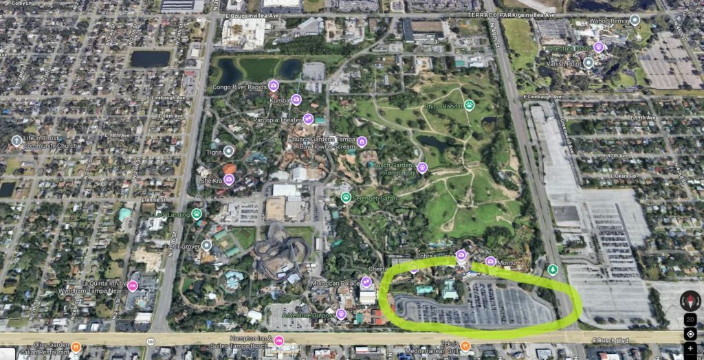 estacionamento busch gardens mapa