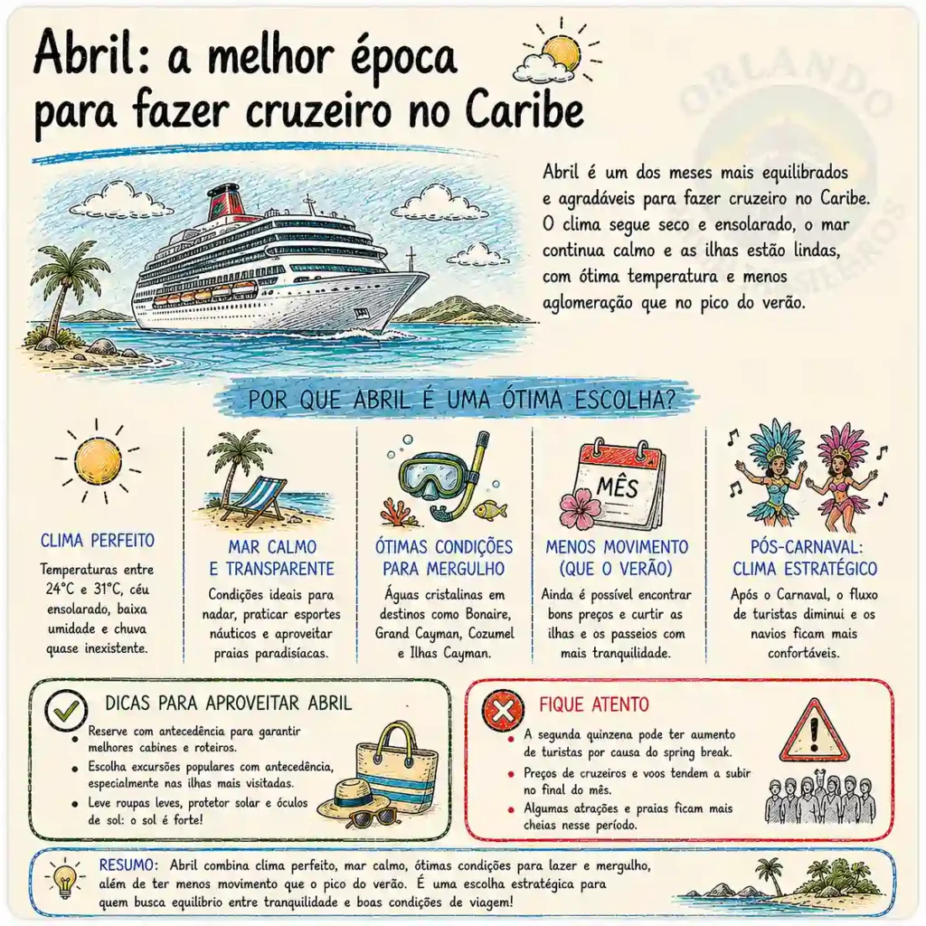 Abril equilibra clima perfeito, mar calmo e menos movimento que o pico do verão.