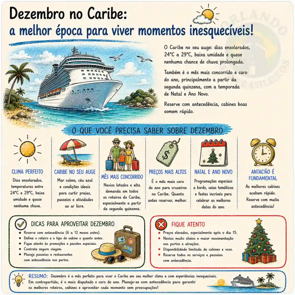 Dezembro é o mês mais concorrido e caro do ano, mas de clima perfeito — reserve com antecedência.