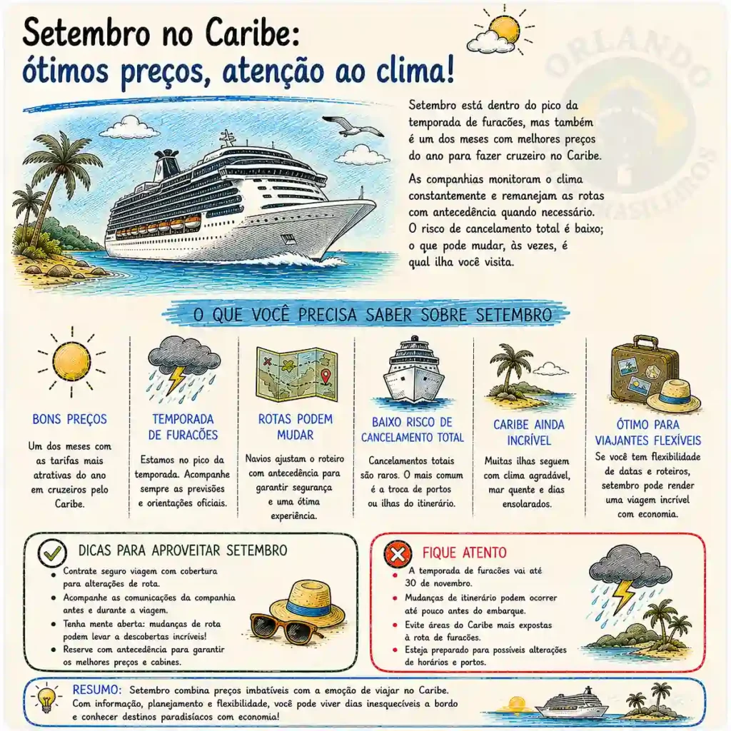 Setembro está no pico dos furacões, mas também é um dos meses com melhores preços do ano.