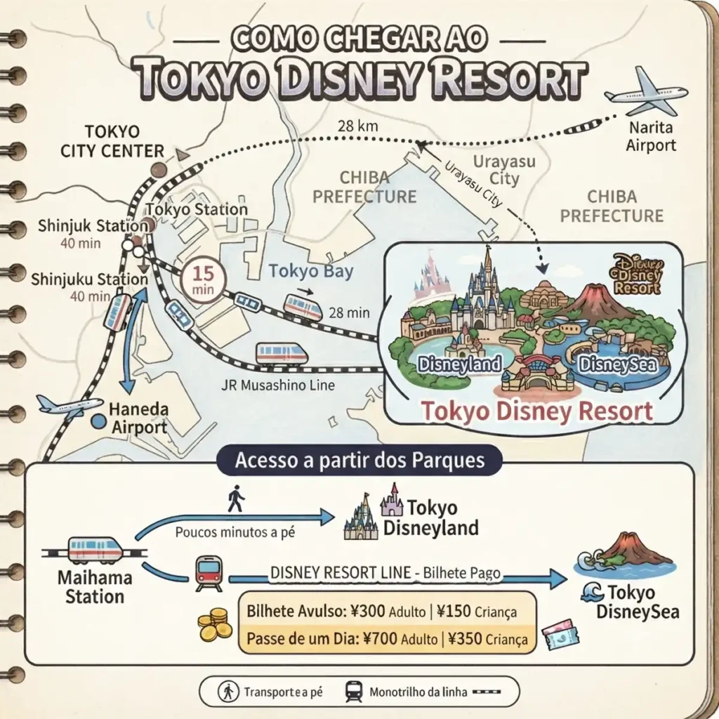 Como chegar a Disney Japão (Tokyio Disneyland e Disney Sea)