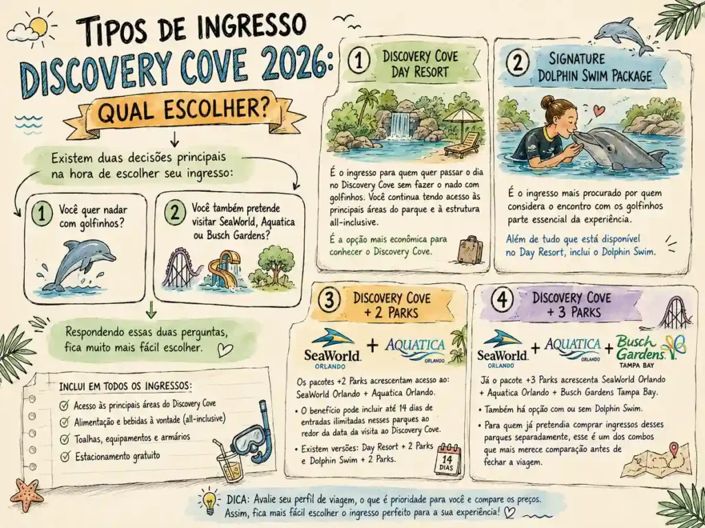 ingesso discovery cove como escolher